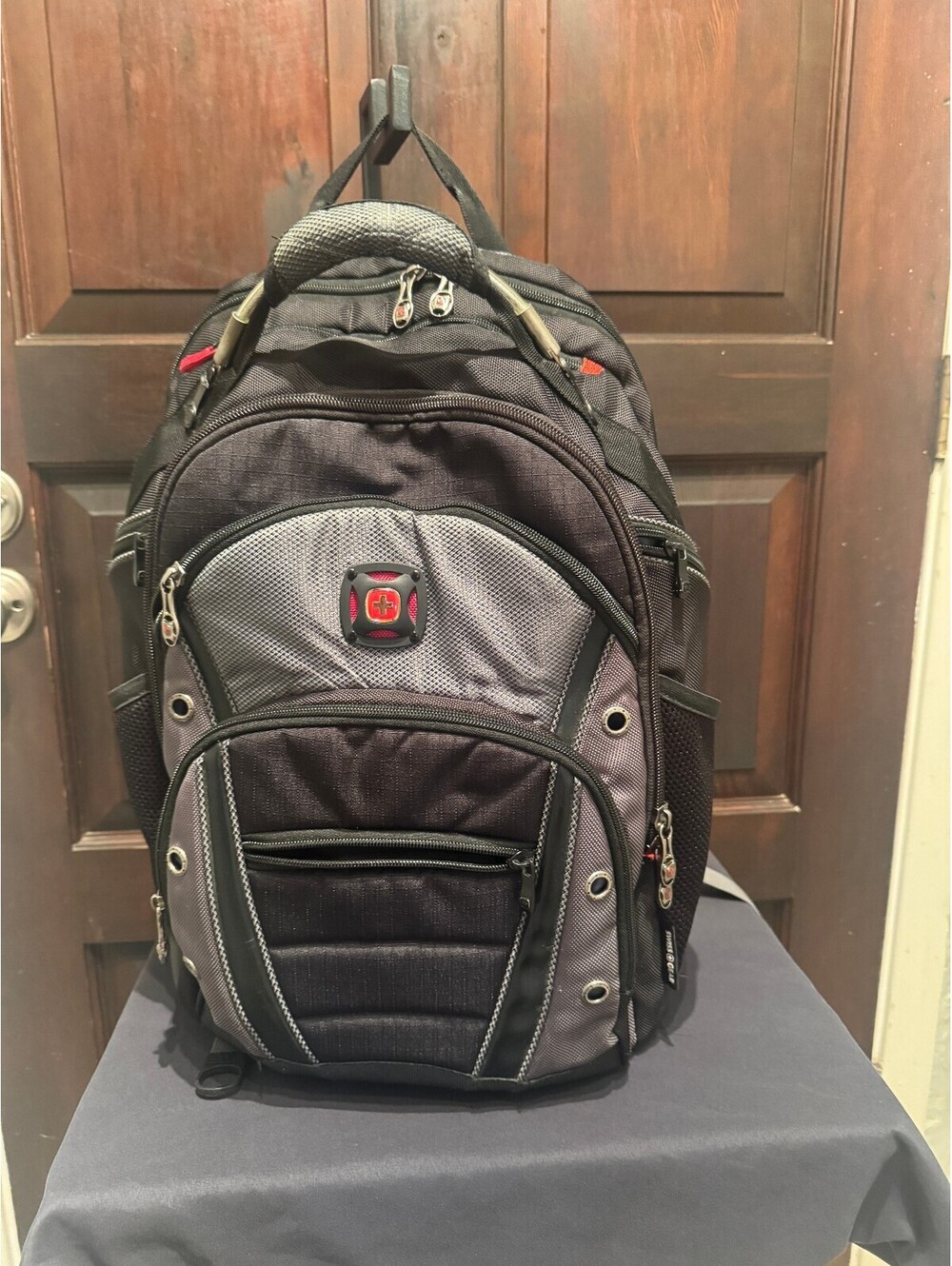 SwissGear Black and Gray Backpack with Multiple Compartments